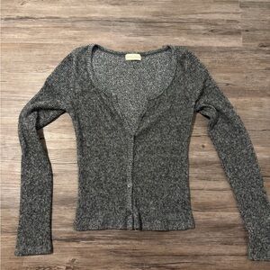Charcoal Gray Women's Cardigan Sweater